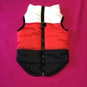 Colorblock Dog Puffer Jacket and Harness